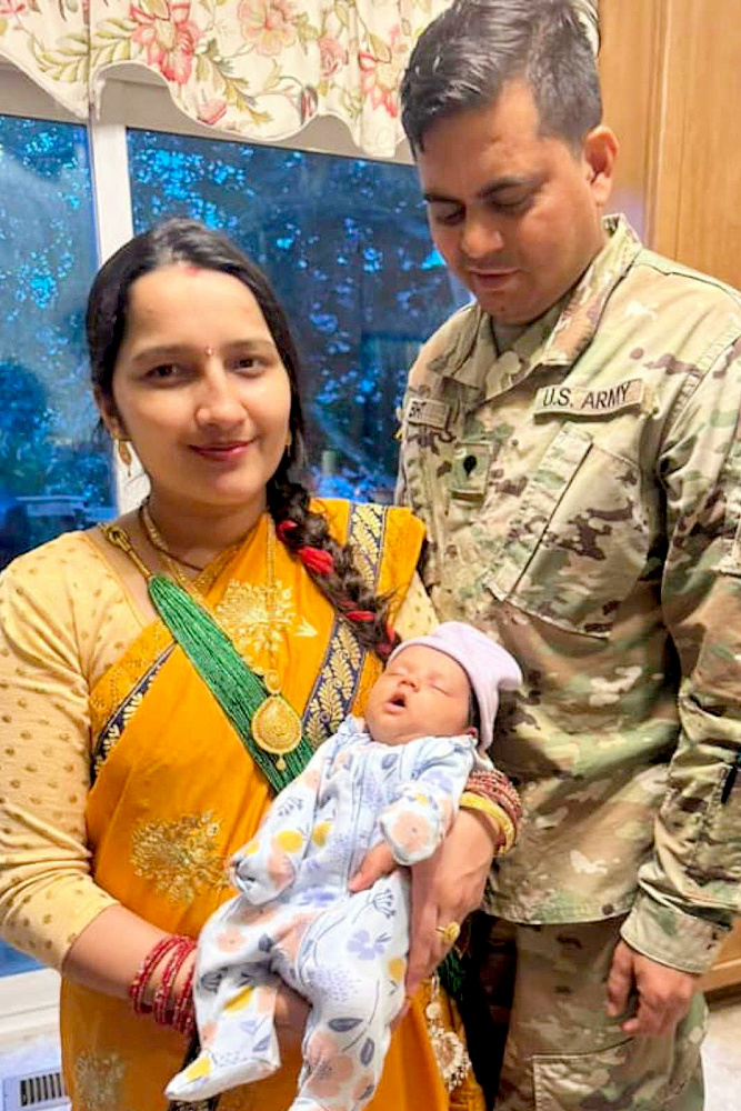 Mamta Kafle Bhatt with Naresh and baby