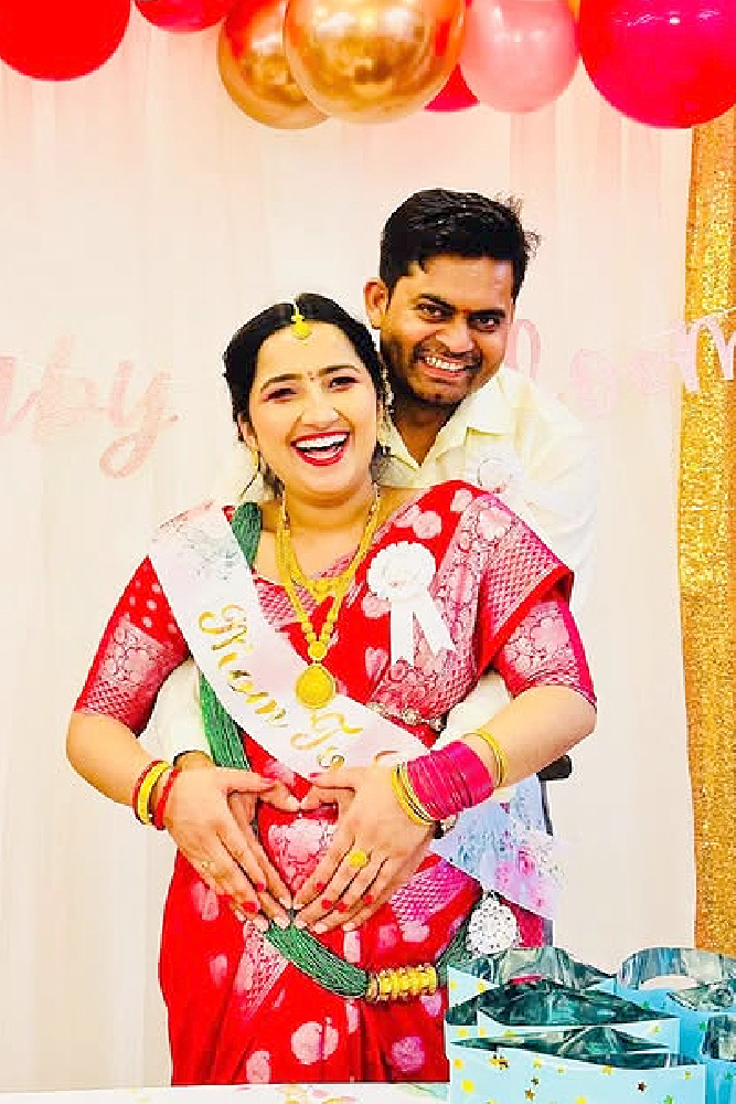 Mamta Kafle Bhatt with Naresh pregnant